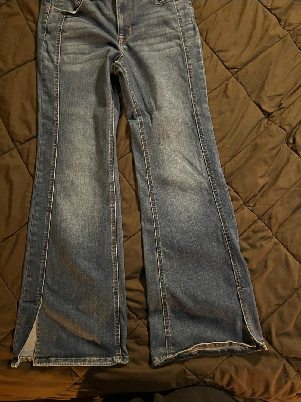 Maurices Light Blue Flare Jeans with Split Hem